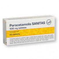 sanitas - Paracetamolis SANITAS, 500mg, Tabletės, N20 - 2 nuotrauka
