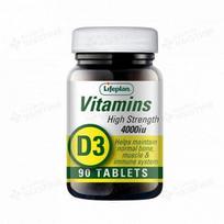 vitaminas d3 4000 tv - LIFEPLAN HEALTHILIFE  vitaminas D3 4000 TV, 90 tablečių - 2 nuotrauka