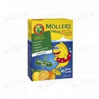 zuvys - MÖLLER’S žuvų taukai JUNIOR, citrinų ir apelsinų skonio, nuo 3 m., 45 kramtomosios tabletės - 1 nuotrauka