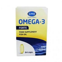 omega 3 papildai - LYSI žuvų taukai  OMEGA-3 FORTE, 64 minkštos kapsulės - 2 nuotrauka