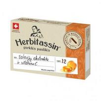 HERBITASSIN gerklės pastilės su šalavijų ekstraktu ir vitaminu C, 12 pastilių