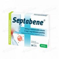 Septabene citrinų ir medaus skonio 3 mg/1 mg, kietosios pastilės, N16