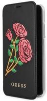 Guess Flower Desire Book Case For Apple iPhone X/XS Black