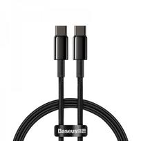 usb type c to usb 2.0 - Baseus Tungsten Gold Type-C to Type-C 100W, 1m Black - 1 nuotrauka