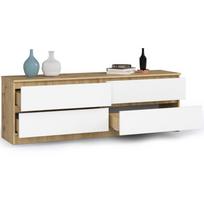 komoda 160 - Komoda Akord K160, ąžuolo/balta, 40 cm x 160 cm x 121 cm - 2 nuotrauka