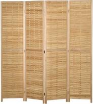 HOMCOM 4 dalių sulankstoma širma, kambario pertvara, 160 x 170 cm, natūrali (Natural)