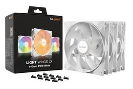 fanai - be quiet! LIGHT WINGS LX 140mm PWM 3-Pack Balta (White) - 1 nuotrauka