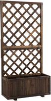 Outsunny medinis vazonas su treliažu, atrama vijokliniams augalams, 72,5 x 31,5 x 149,5 cm