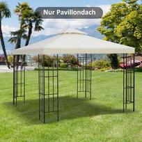 Outsunny Pakaitinis metalinės pavėsinės stogas 3x3 m, kreminė balta (Cream White)
