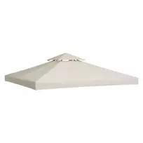 metalines pavesines - Outsunny Pakaitinis metalinės pavėsinės stogas 3x3 m, kreminė balta (Cream White) - 3 nuotrauka