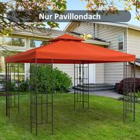 metalines pavesines - Outsunny Pakaitinis stogas metalinei pavėsinei, 3x3 m, rūdžių raudona (Rust Red) - 2 nuotrauka