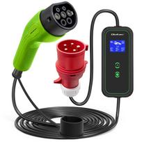 16a ikroviklis - Qoltec Mobilus EV įkroviklis su reguliuojamu 2in1 Type 2 ,  11kW ,  CEE 5 PIN ,  LCD ,  3 fazės ,  Nešiojamas ,  5m - 1 nuotrauka