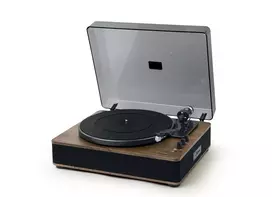 turntable bluetooth - Muse MT-107 BTO patefonas su stereo sistema, Juodas/Rudas (Black/Brown) - 2 nuotrauka