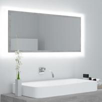 vidaXL Vonios kambario LED veidrodis, pilkas (Gray), 100x8,5x37cm
