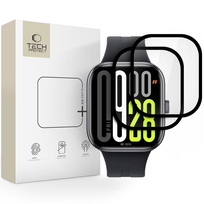 watch xiaomi - Tech-Protect Glass Flex+ Hybrid Glass 2-pack Xiaomi Redmi Watch 5, Juodas (Black) - 3 nuotrauka