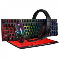 rinkinys klaviaturos - Extralink TF800 4in1 žaidimų rinkinys su LED apšvietimu, Juodas (Black) - 1 nuotrauka