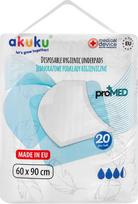 Akuku proMED vienkartiniai higieniniai paklotai, 60x90 cm, 20 vnt.