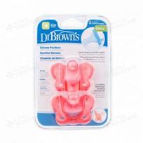 Pirkti DR. BROWN'S vientisi silikoniniai čiulptukai, rožinė spalva, 0+ mėn., 2 vnt. - Photo 1