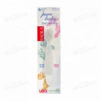 RADIUS dantų šepetėlis kūdikiams PURE BABY, 6–18 mėn., skaidri spalva, 1 vnt.