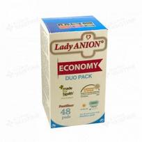 LADY ANION® kasdieniniai įklotai su anijonų juostele DUO PACK, 48 vnt.