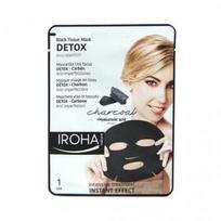 IROHA medvilnės pluošto valomoji veido kaukė su anglimi ir hialurono rūgštimi DETOX, 23 ml