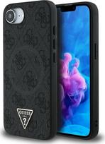 apple iphone 16e deklas - Guess "PU 4G Strass Triangle Metal Logo Case iPhone 16e" Black - 1 nuotrauka