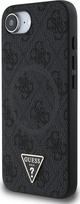 apple iphone 16e deklas - Guess "PU 4G Strass Triangle Metal Logo Case iPhone 16e" Black - 2 nuotrauka