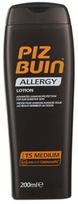 spf 30 nuo saules - Piz Buin Alergy Lotion SPF15 200ml - 1 nuotrauka