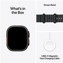ultra apple watch - Apple Watch Ultra 2 GPS + Cellular 49mm Black Titanium Case with Black Ocean Band - 3 nuotrauka