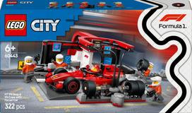 lego ferrari - LEGO City F1 Pit Stop & Pit Crew with Ferrari Car 60443, 322 vnt. - 1 nuotrauka