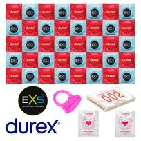 Durex Air Thin Package Ultra Thin Condoms - 42 Durex & EXS Condoms & Vibrating Ring & SuperLove Lubes & Sagami Original 0.02 as a Gift