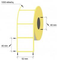 Lipnios etiketės, 1-40x25/40-1000 etik., Thermal Eco, baltos sp.