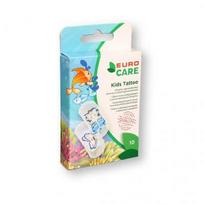 EUROCARE pleistrų rinkinys KIDS TATTOO, 25 x 27 mm, 10 vnt.