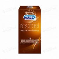 DUREX prezervatyvai REAL FEEL, skaidri spalva, 56 mm, 10 vnt.