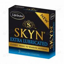 LIFESTYLES prezervatyvai SKYN EXTRA LUBRICATED, 3 vnt.