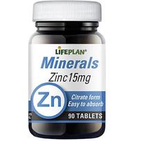 LIFEPLAN ZINC, 15 mg, cinko citratas, 90 tablečių