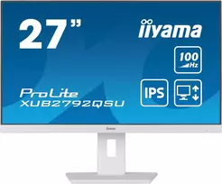 baltas monitorius - Iiyama ProLite XUB2792QSU-W6 27", IPS, WQHD, 100Hz, 0.4ms, balta (White) - 3 nuotrauka
