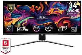 34 oled - MSI MPG341CQPXQD-OLED 34", QD-OLED, lenktas, juodas (Black) - 1 nuotrauka