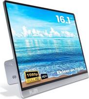 EKLEER 16" Portable LCD Ekranas USB Type-C, su kelioniniu maišeliu