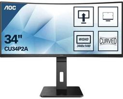 lenktas monitorius 34 - AOC CU34P2A 34", lenktas, Juodas (Black) - 1 nuotrauka