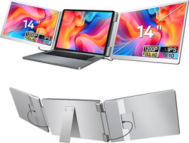 nesiojamo kompiuterio monitorius - Extralink Smart Life S7 14", 2 ekranai, nešiojamiesiems kompiuteriams 12" iki 17.3" - 2 nuotrauka