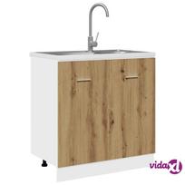 apatine virtuvine spintele - vidaXL Apatinė spintelė plautuvei Lyon, artisano ąžuolas (Artisan Oak), 80x46x81,5 cm - 3 nuotrauka