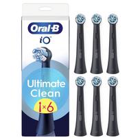 Oral-B iO UltimateClean dantų šepetėlio galvutės, juodos (Black), 6 vnt.