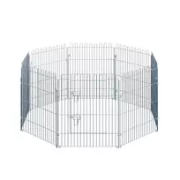 metaline tvorele suniui - PawHut Metalinė sulankstoma tvorelė augintiniams, šuniukų aptvaras 63x76 cm - 3 nuotrauka