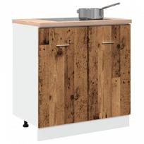 apatine virtuvine spintele - vidaXL Apatinė spintelė plautuvei Lyon, sena mediena (Old Wood), 80x46x81,5 cm - 1 nuotrauka