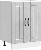 virtuvines spinteles kriaukle - vidaXL Lucca Kitchen Bottom Cabinet, Betono pilka (Concrete Grey), 60 x 46 x 81.5 cm - 2 nuotrauka