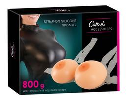 silikonines krutys - Cottelli Accessoires Silikoninės krūtys su dirželiais 800g - 2 nuotrauka