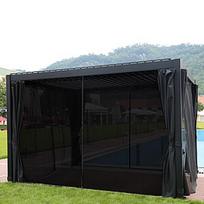 Šoninės užuolaidos pavėsinei MIRADOR 3x4m, juoda (Black)