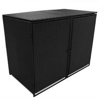 vidaXL Konteinerių stoginė, dvivietė, juoda (Black)