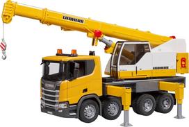 BRUDER Scania Super 560R Liebherr kranas su šviesa ir garsu, 03571